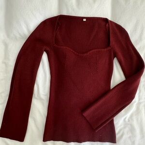 Wine Red Sweetheart Sweater